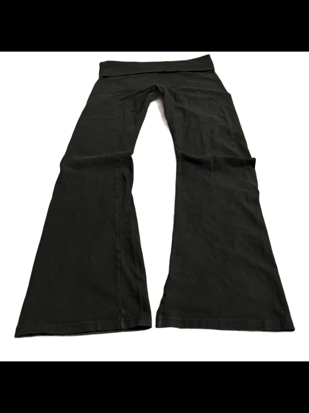 Y2k Black Aerie Fold Over Flared Yoga Pants